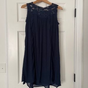 NWOT Style & Co Navy Lace Yoke Dress - Size Small